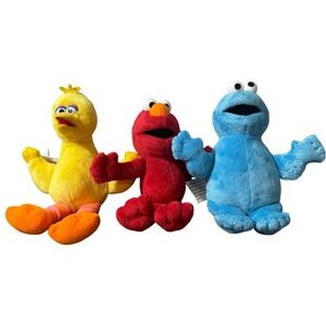 Gund Mini Sesame Street Character Set of Three: Elmo, Cookie Monster, Big Bird
